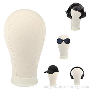 21" 22" 23" 24"  wooden canvas block cork canvas mannequin head for hair extension